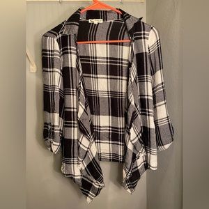 Juniors Plaid Cardigan
